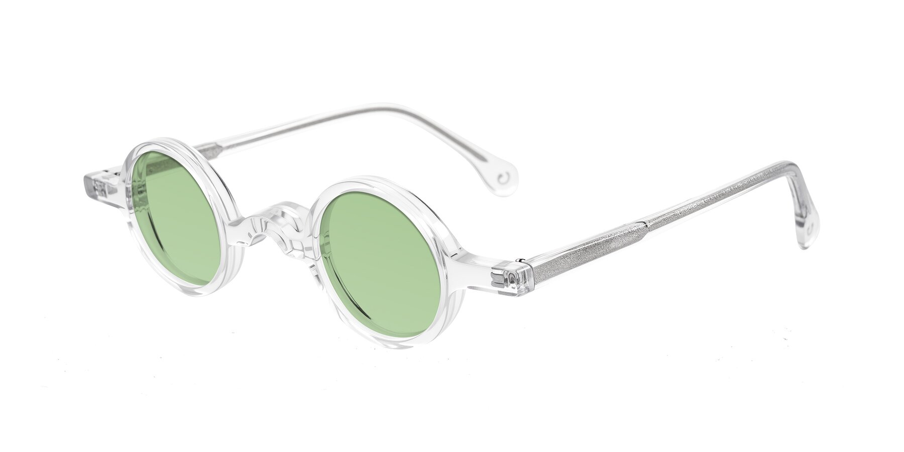 Angle of Hominid in Clear with Medium Green Tinted Lenses