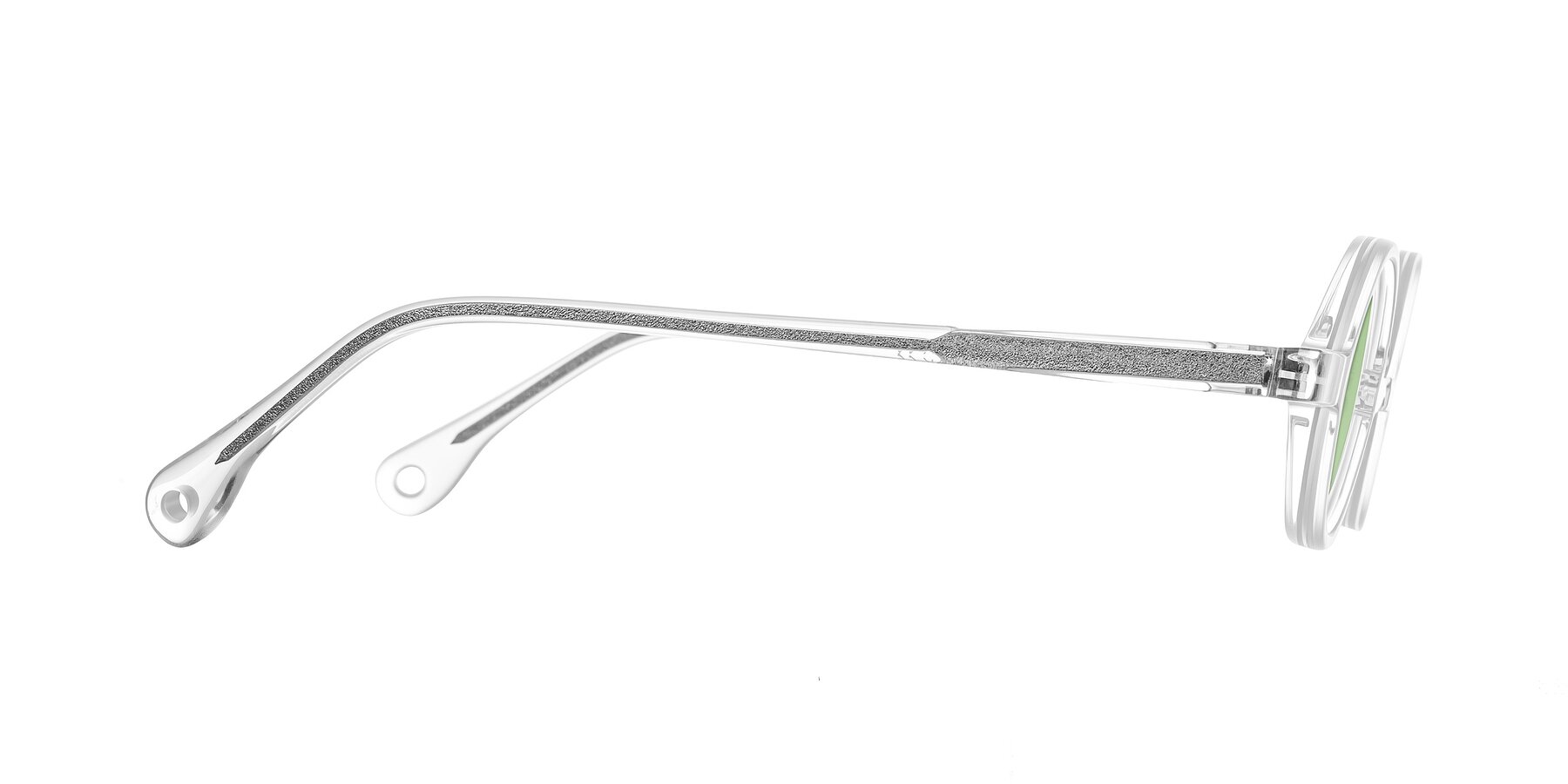 Side of Hominid in Clear with Medium Green Tinted Lenses