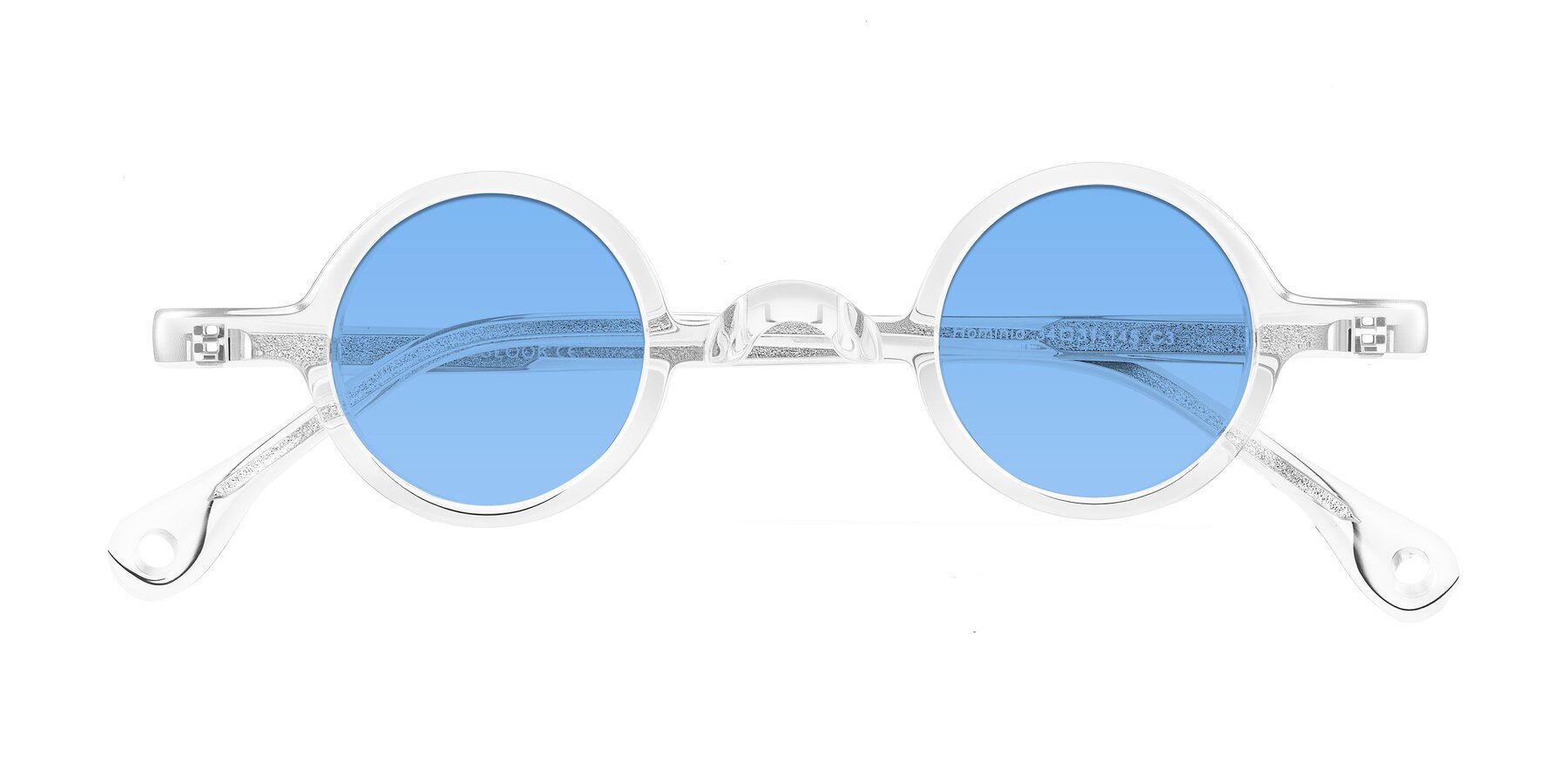 Folded Front of Hominid in Clear with Medium Blue Tinted Lenses