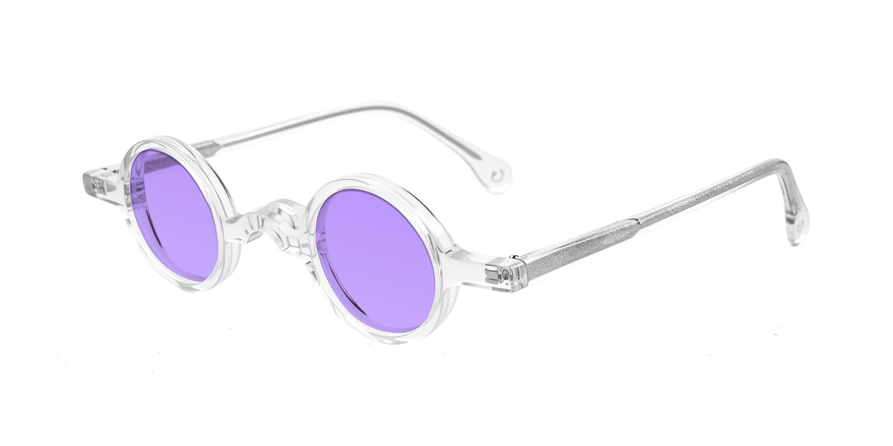 Angle of Hominid in Clear with Medium Purple Tinted Lenses