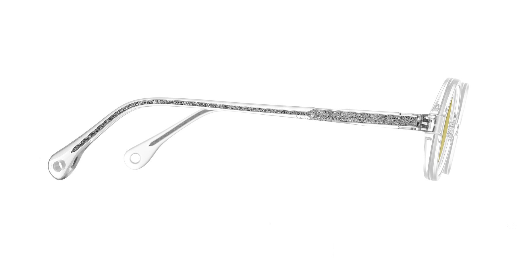 Side of Hominid in Clear with Medium Champagne Tinted Lenses