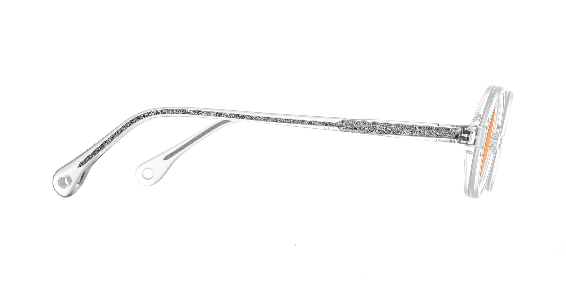 Side of Hominid in Clear with Medium Orange Tinted Lenses