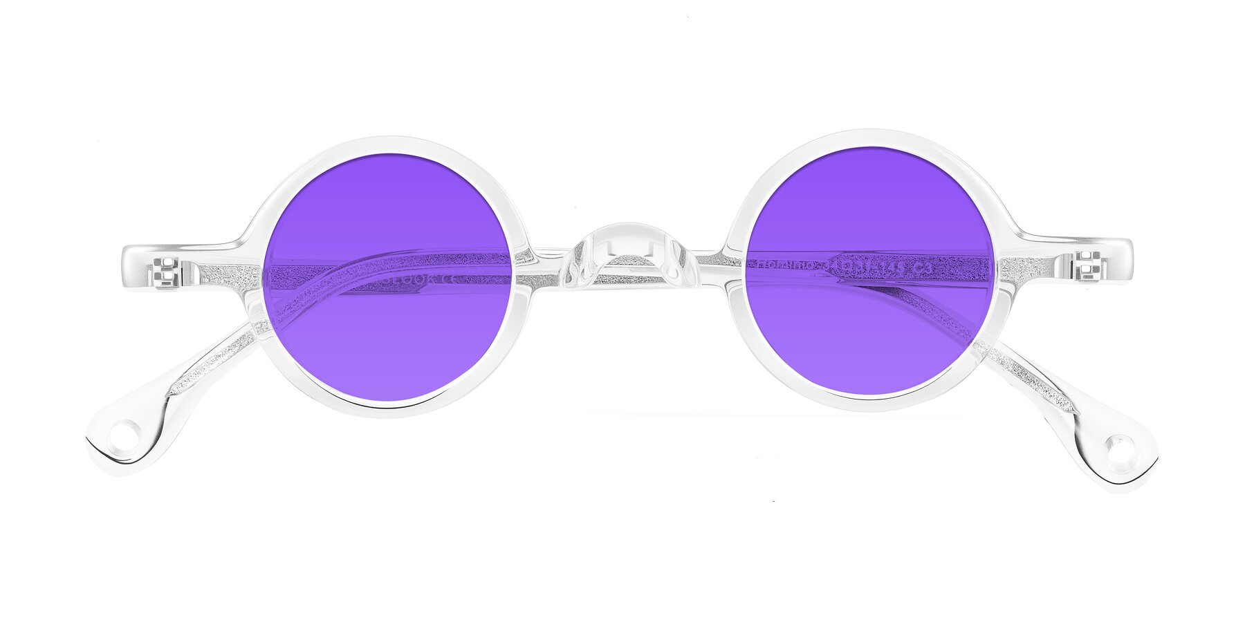 Folded Front of Hominid in Clear with Purple Tinted Lenses