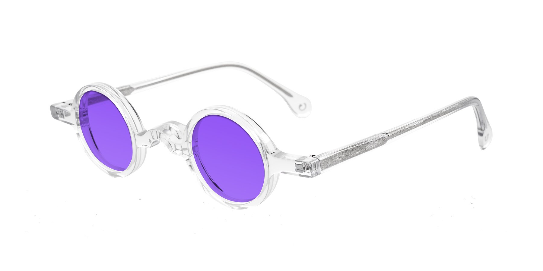 Angle of Hominid in Clear with Purple Tinted Lenses
