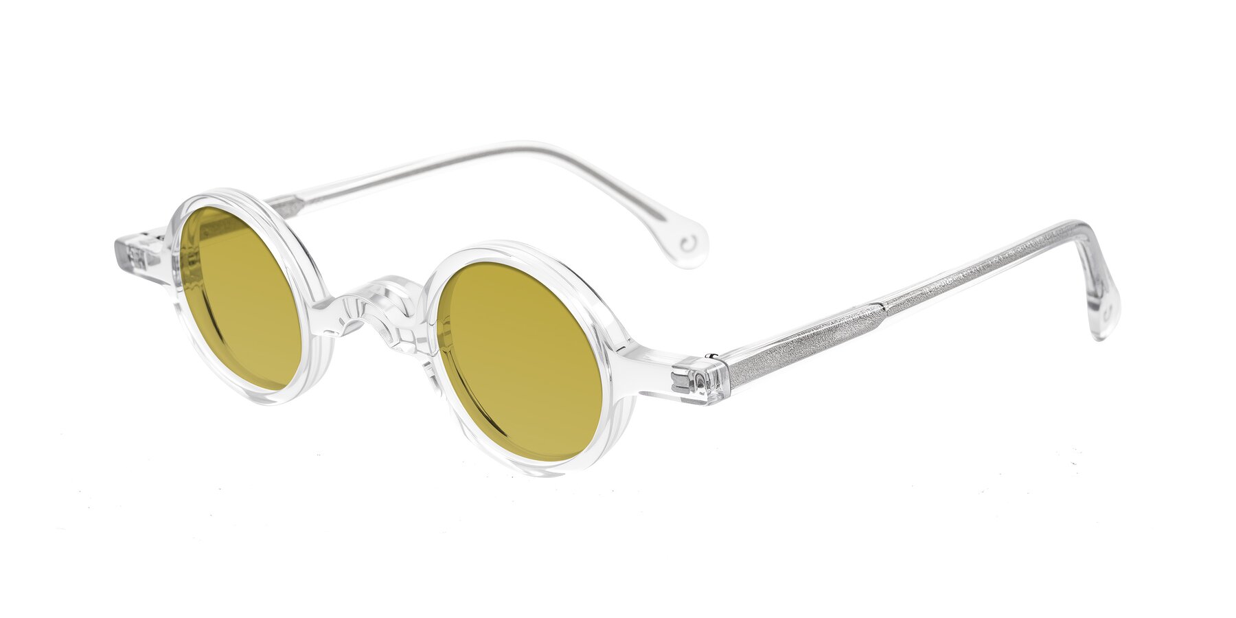 Angle of Hominid in Clear with Champagne Tinted Lenses