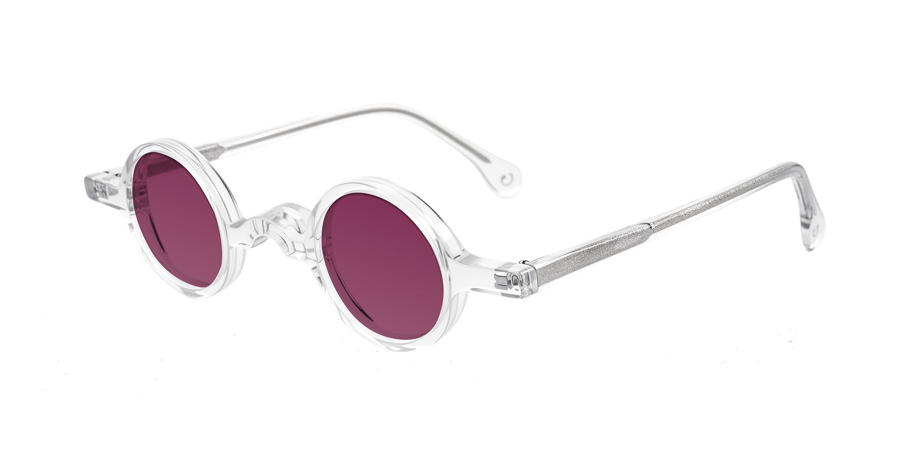 Angle of Hominid in Clear with Wine Tinted Lenses