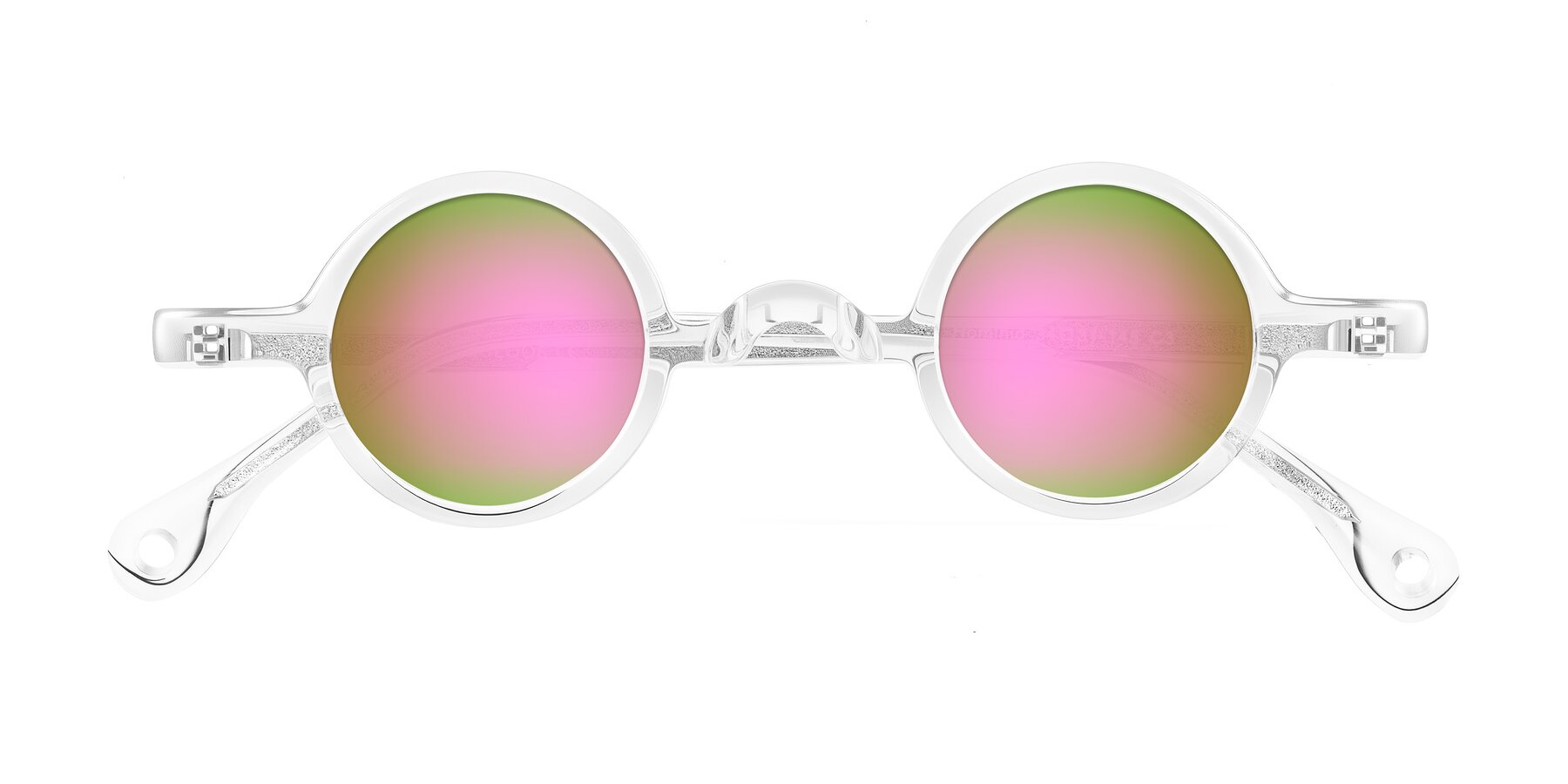 Folded Front of Hominid in Clear with Pink Mirrored Lenses