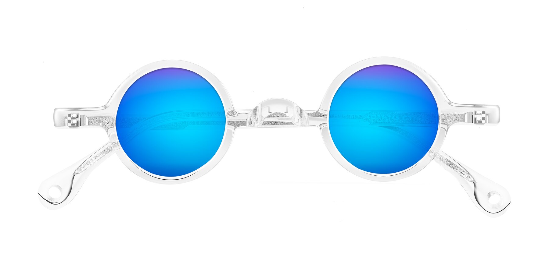 Folded Front of Hominid in Clear with Blue Mirrored Lenses