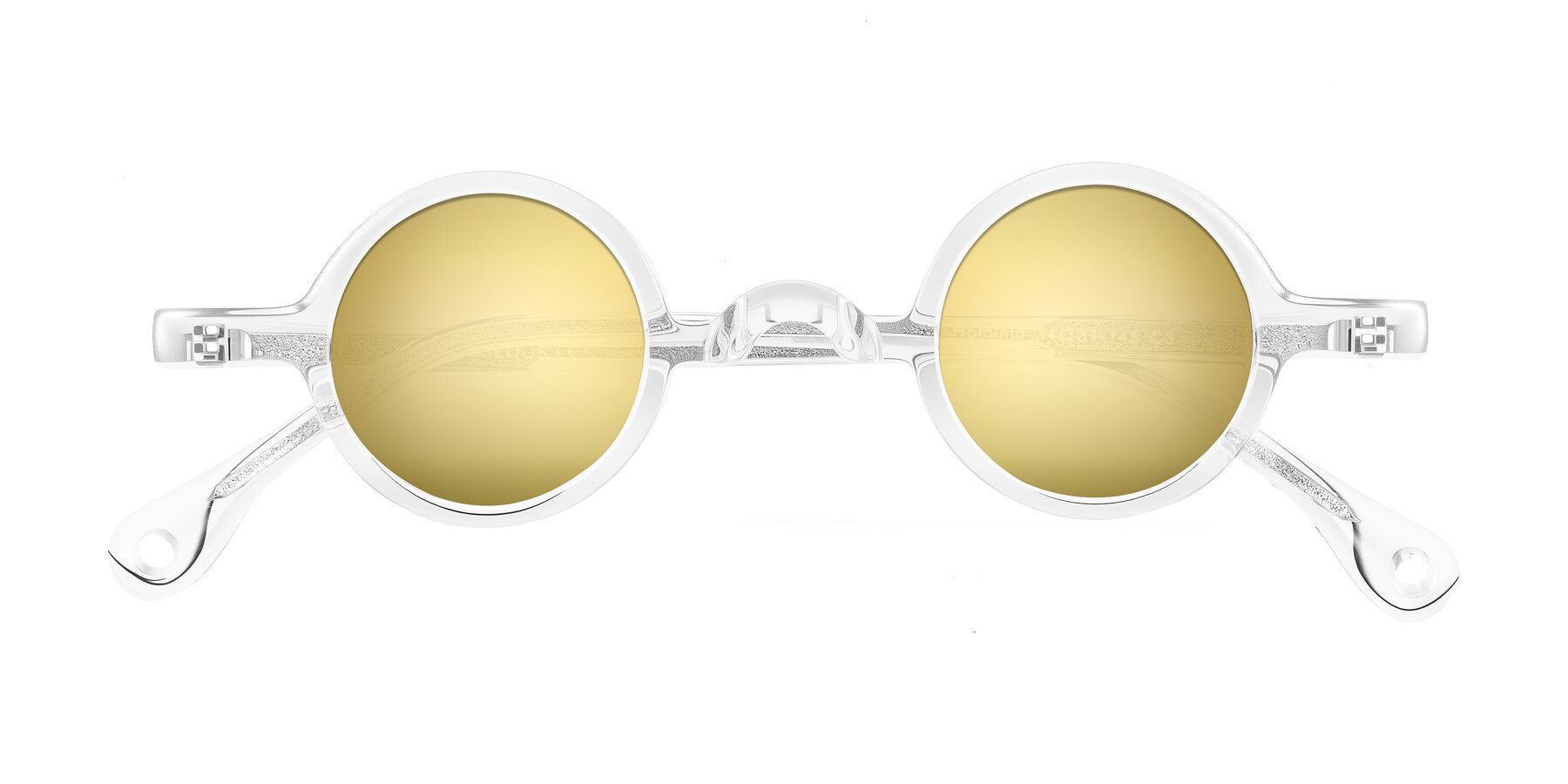 Folded Front of Hominid in Clear with Gold Mirrored Lenses