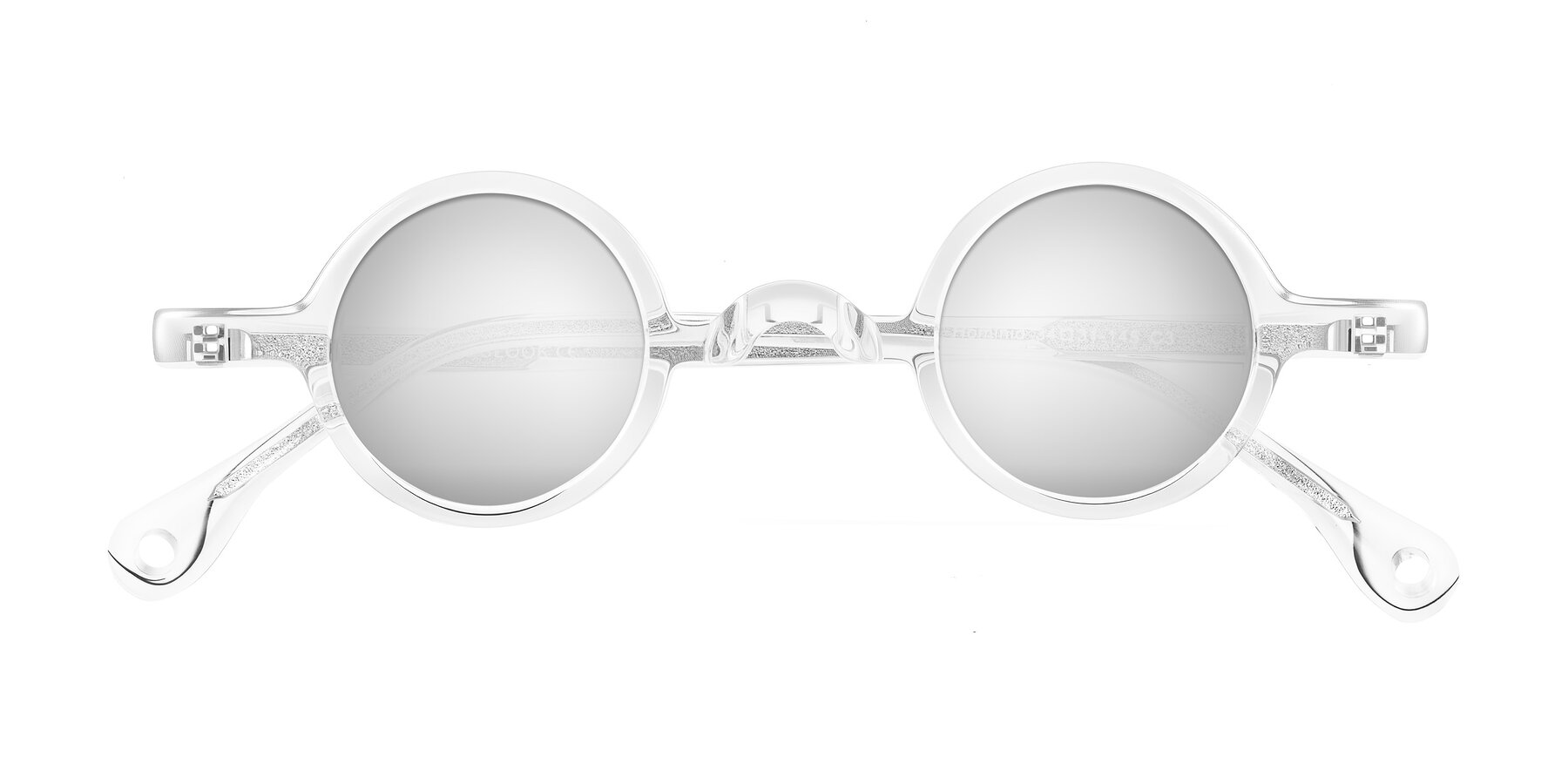 Folded Front of Hominid in Clear with Silver Mirrored Lenses