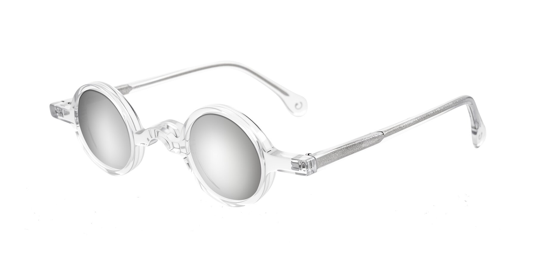 Angle of Hominid in Clear with Silver Mirrored Lenses