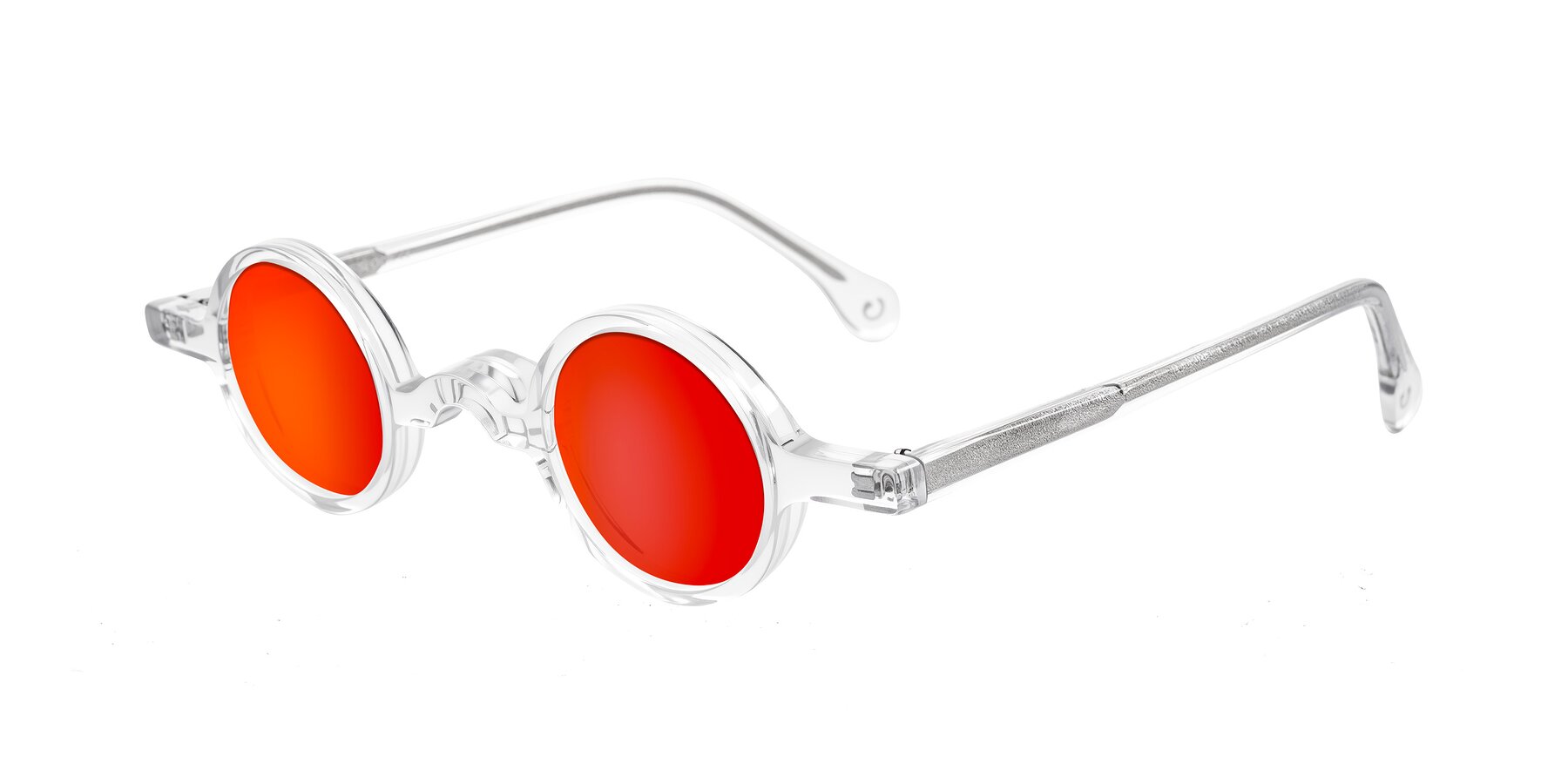 Angle of Hominid in Clear with Red Gold Mirrored Lenses