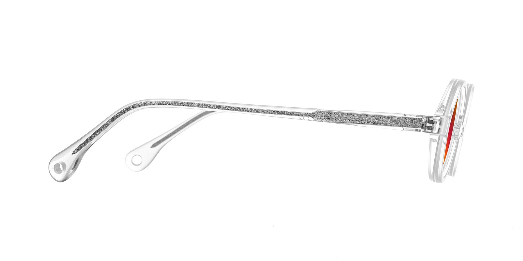 Side of Hominid in Clear with Red Gold Mirrored Lenses