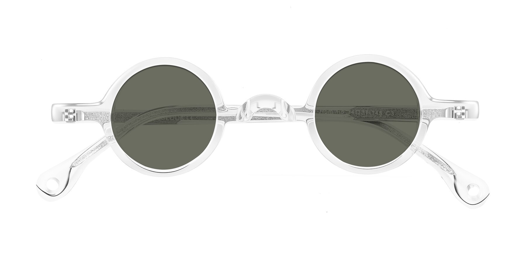 Folded Front of Hominid in Clear with Gray Polarized Lenses