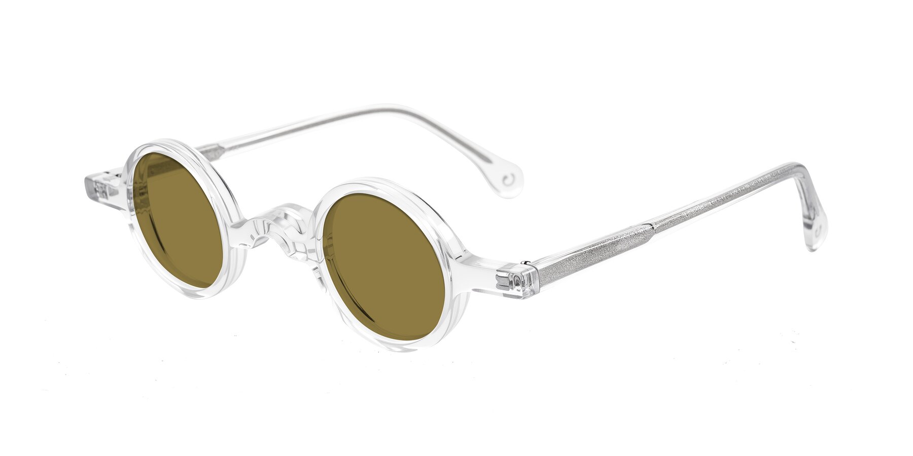 Angle of Hominid in Clear with Brown Polarized Lenses