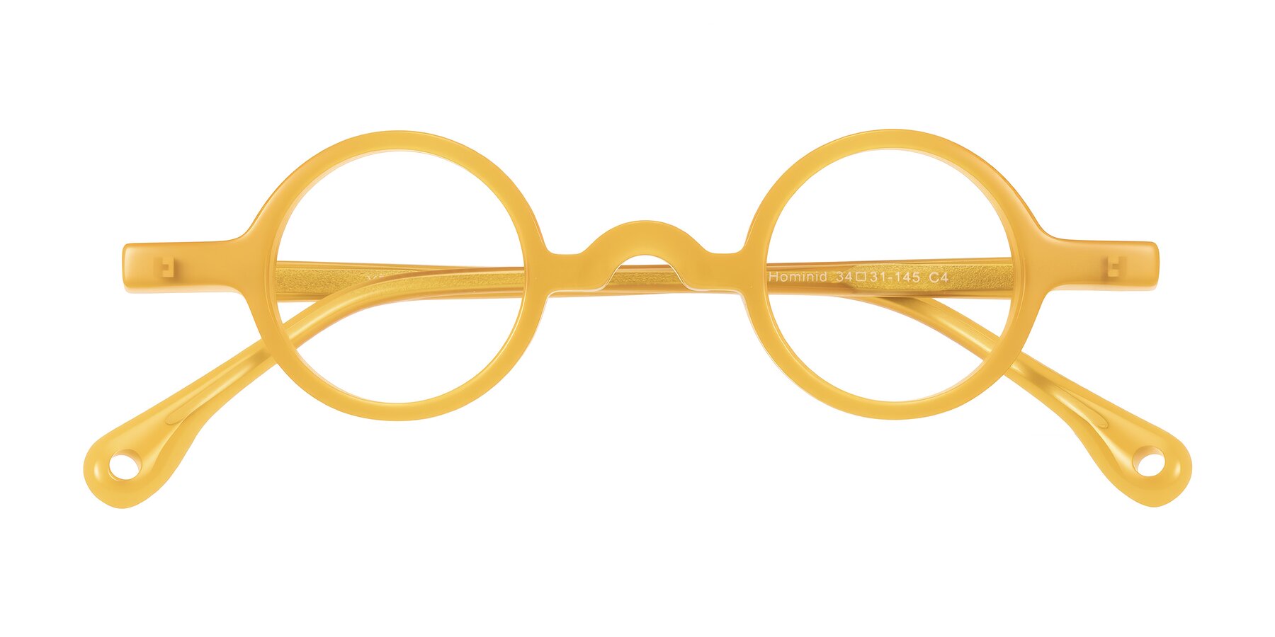 Folded Front of Hominid in Honey with Clear Blue Light Blocking Lenses