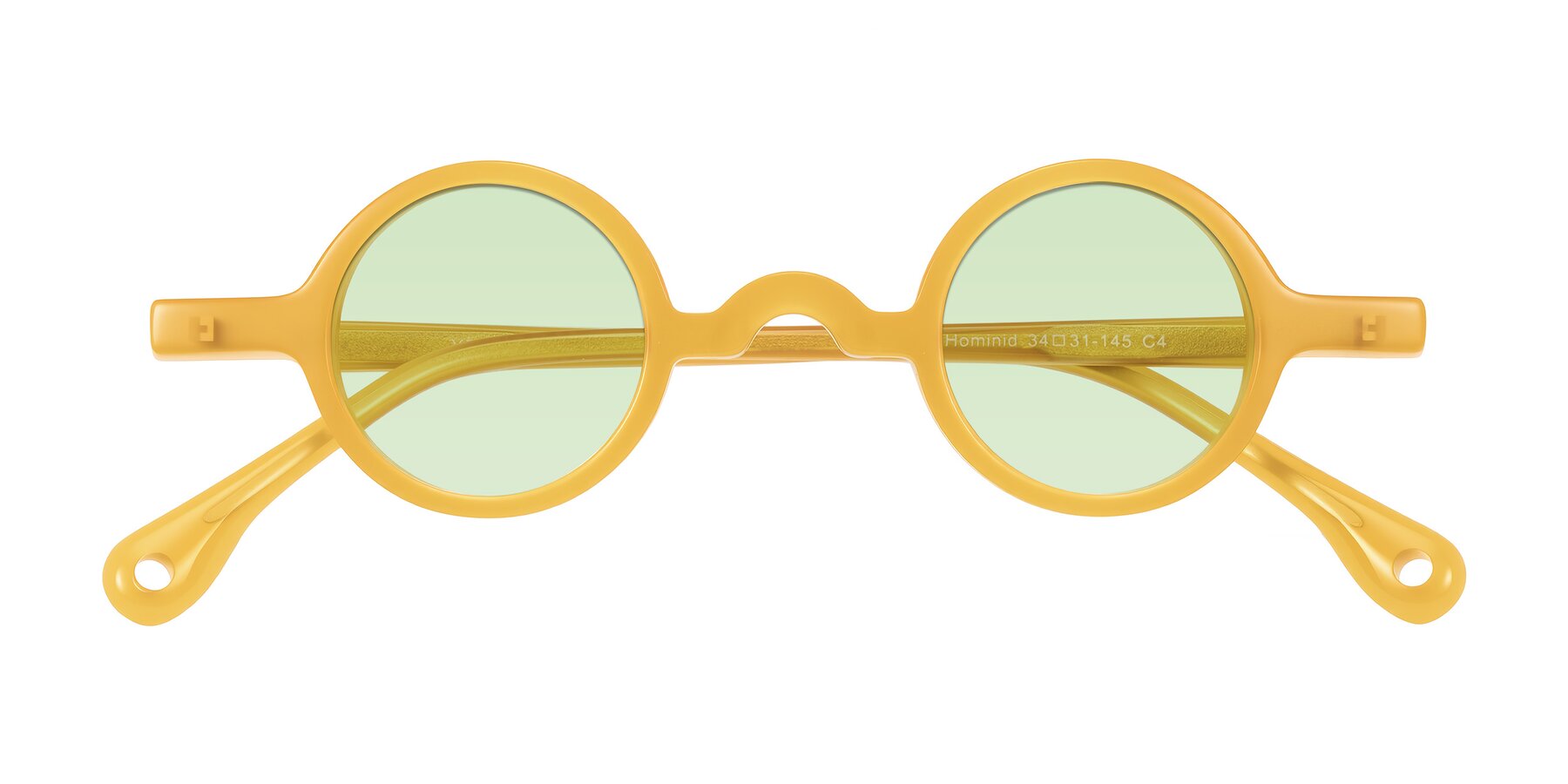 Folded Front of Hominid in Honey with Light Green Tinted Lenses