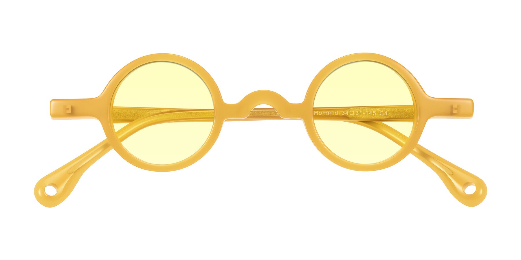 Folded Front of Hominid in Honey with Light Yellow Tinted Lenses