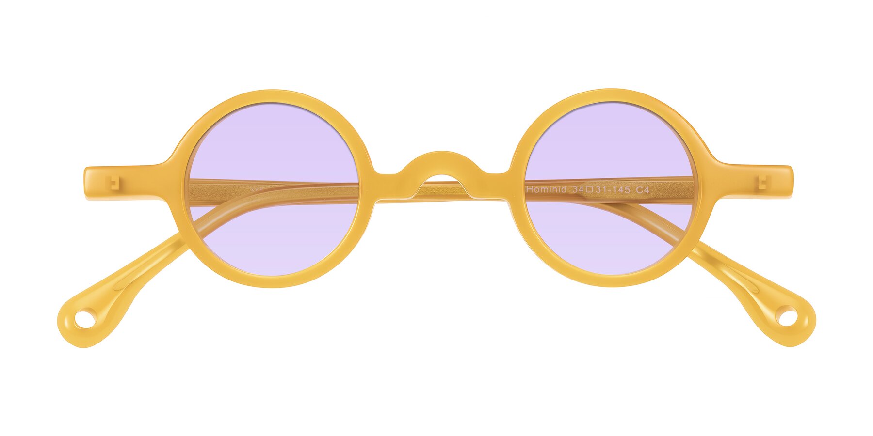 Folded Front of Hominid in Honey with Light Purple Tinted Lenses