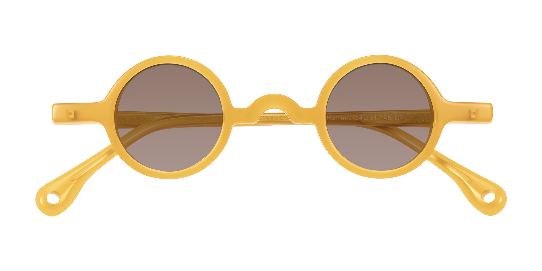 Folded Front of Hominid in Honey with Medium Brown Tinted Lenses