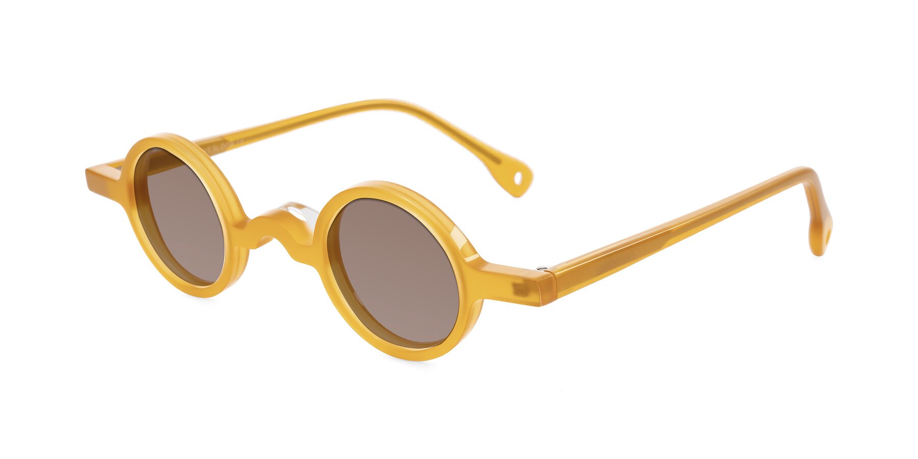 Angle of Hominid in Honey with Medium Brown Tinted Lenses