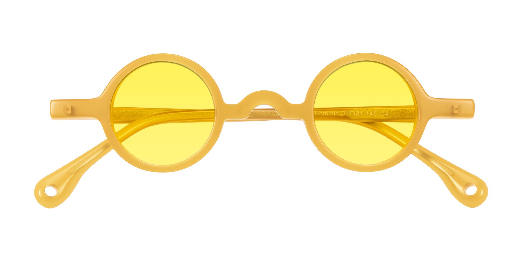 Folded Front of Hominid in Honey with Medium Yellow Tinted Lenses