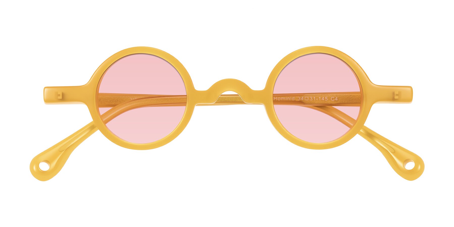 Folded Front of Hominid in Honey with Light Garnet Tinted Lenses