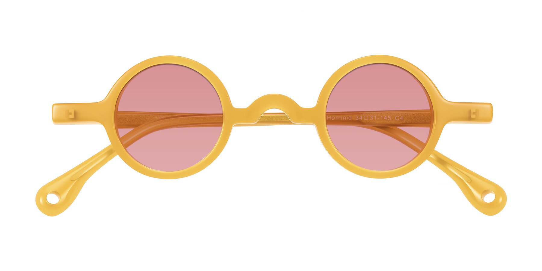 Folded Front of Hominid in Honey with Medium Garnet Tinted Lenses