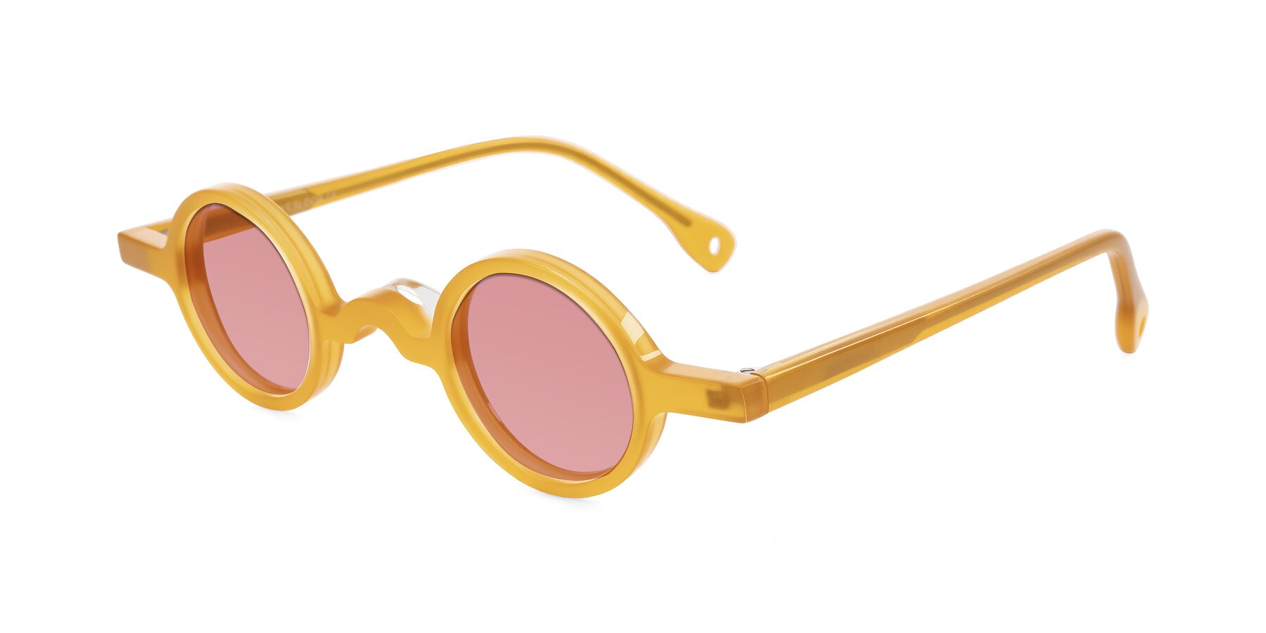 Angle of Hominid in Honey with Medium Garnet Tinted Lenses