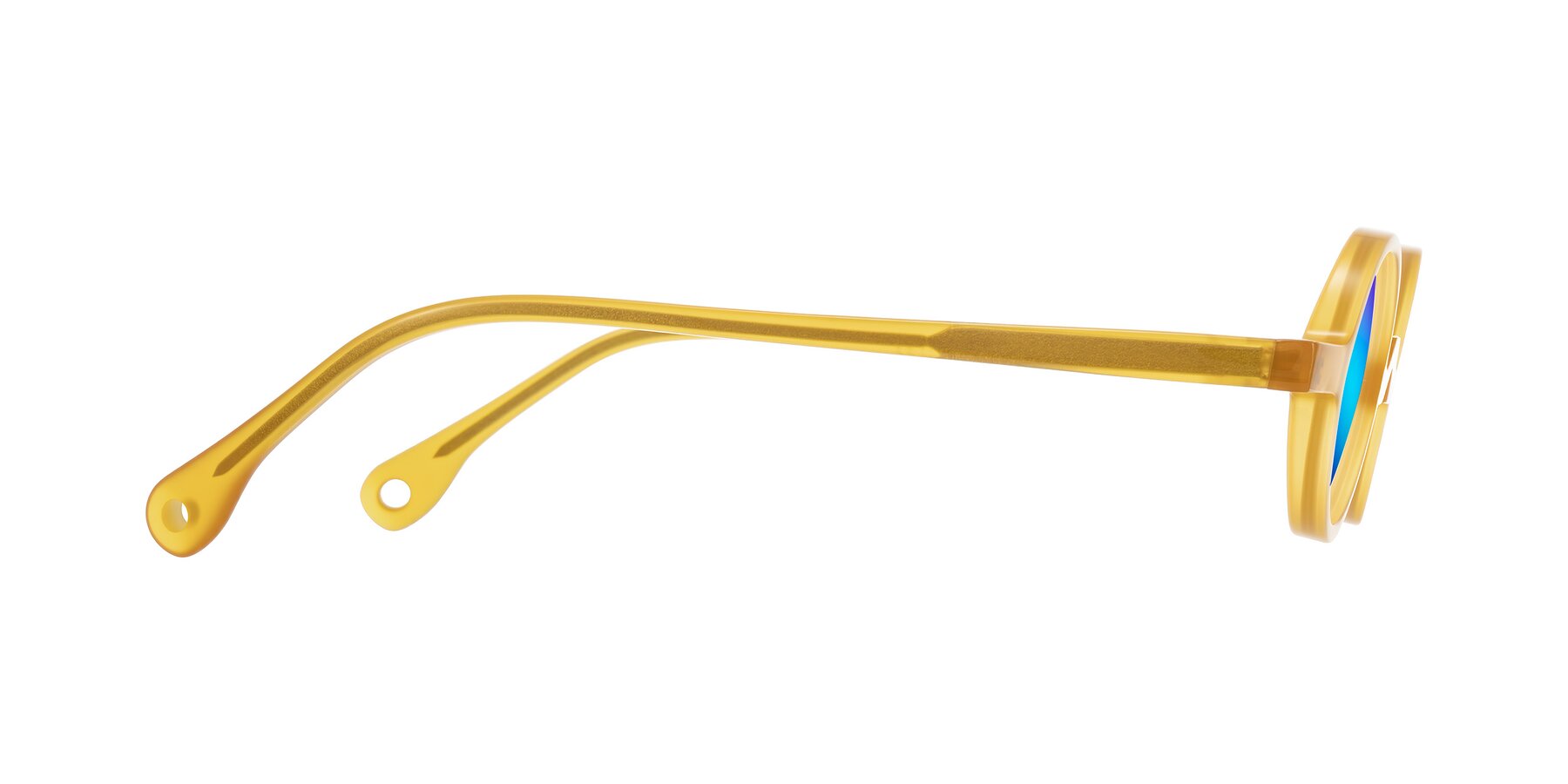 Side of Hominid in Honey with Blue Mirrored Lenses