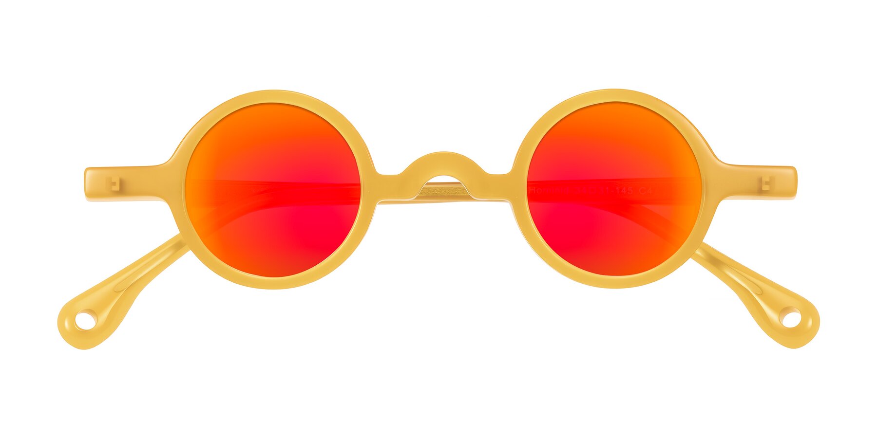 Folded Front of Hominid in Honey with Red Gold Mirrored Lenses