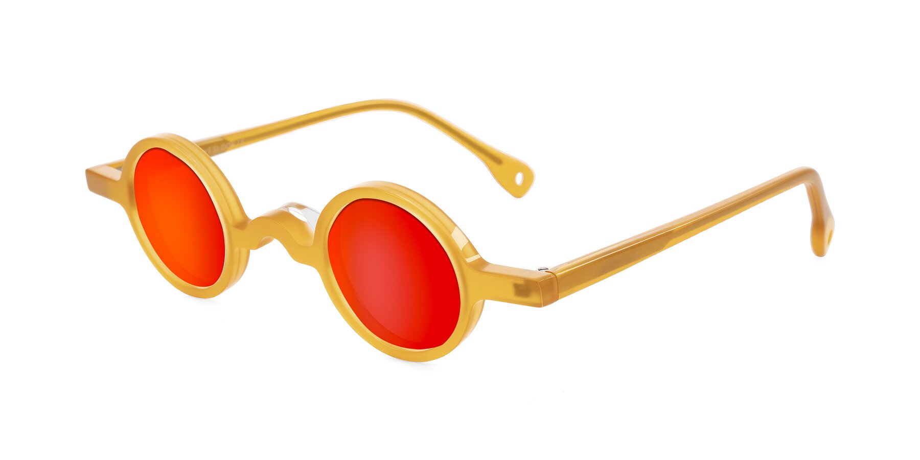 Angle of Hominid in Honey with Red Gold Mirrored Lenses