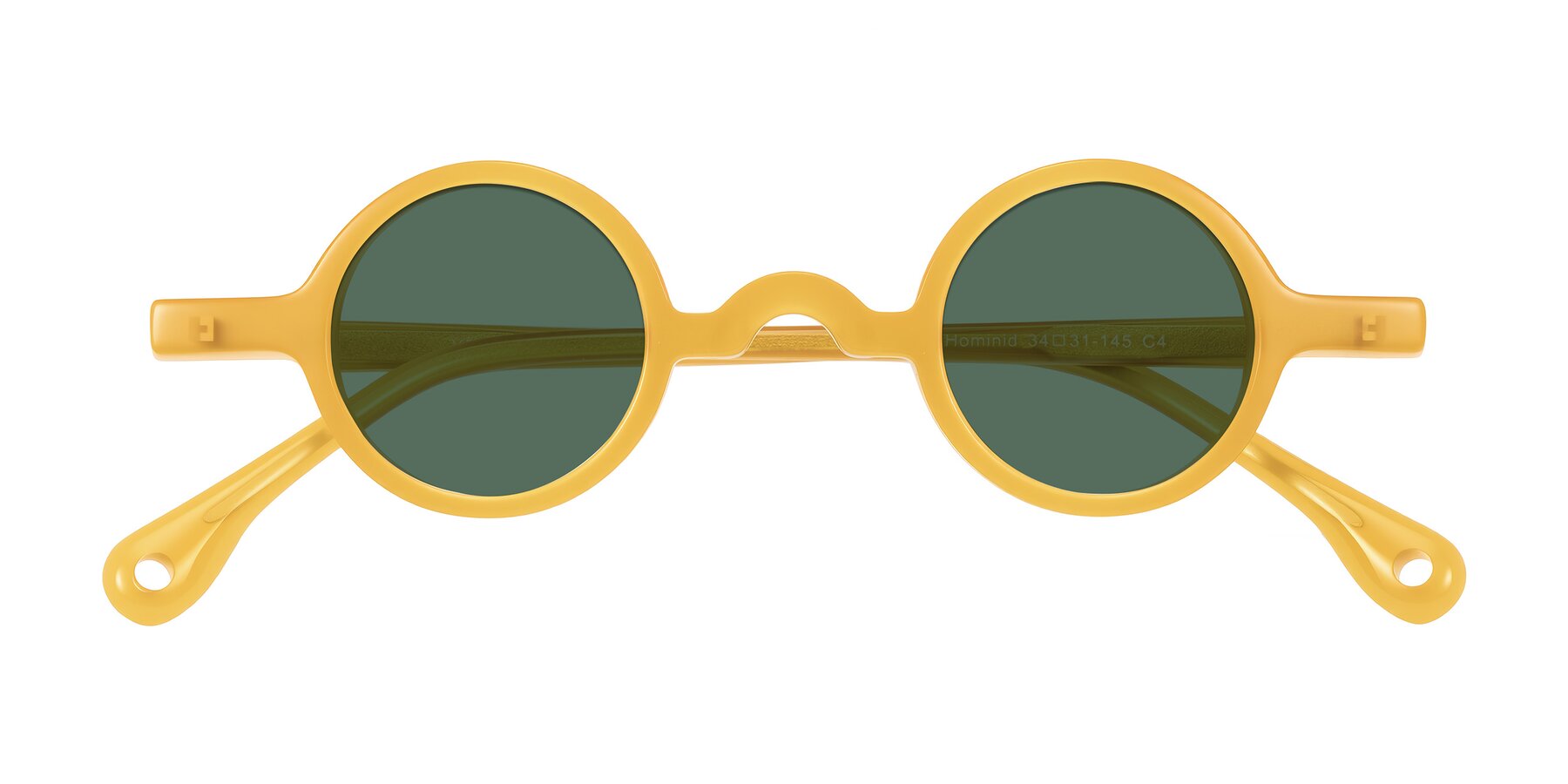 Folded Front of Hominid in Honey with Green Polarized Lenses