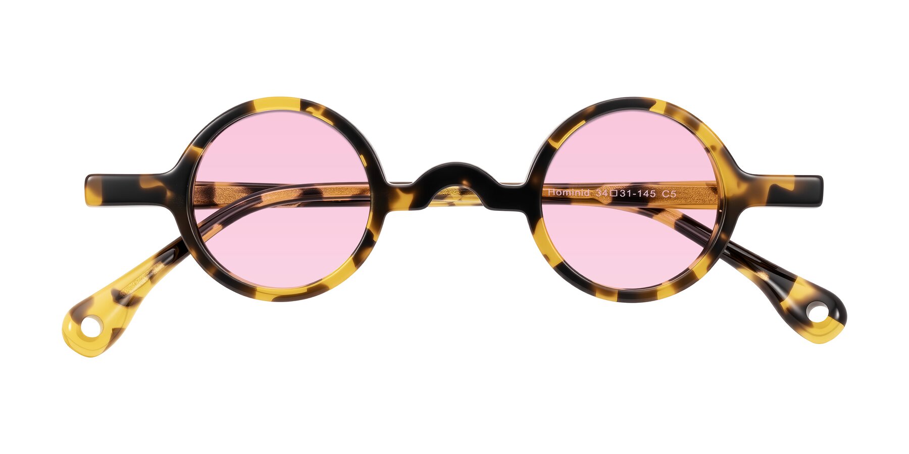 Folded Front of Hominid in Tortoise with Light Pink Tinted Lenses