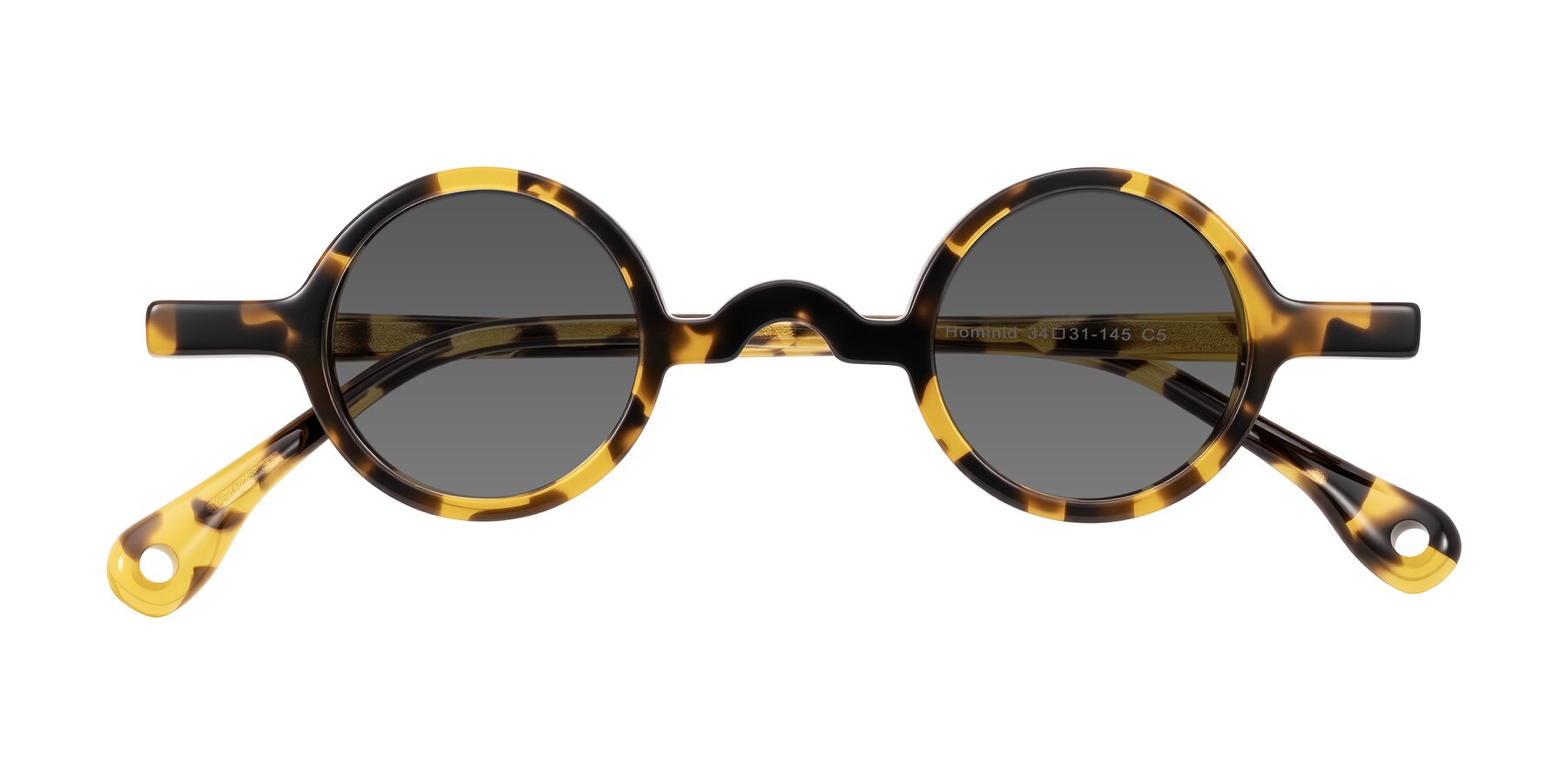 Folded Front of Hominid in Tortoise with Medium Gray Tinted Lenses