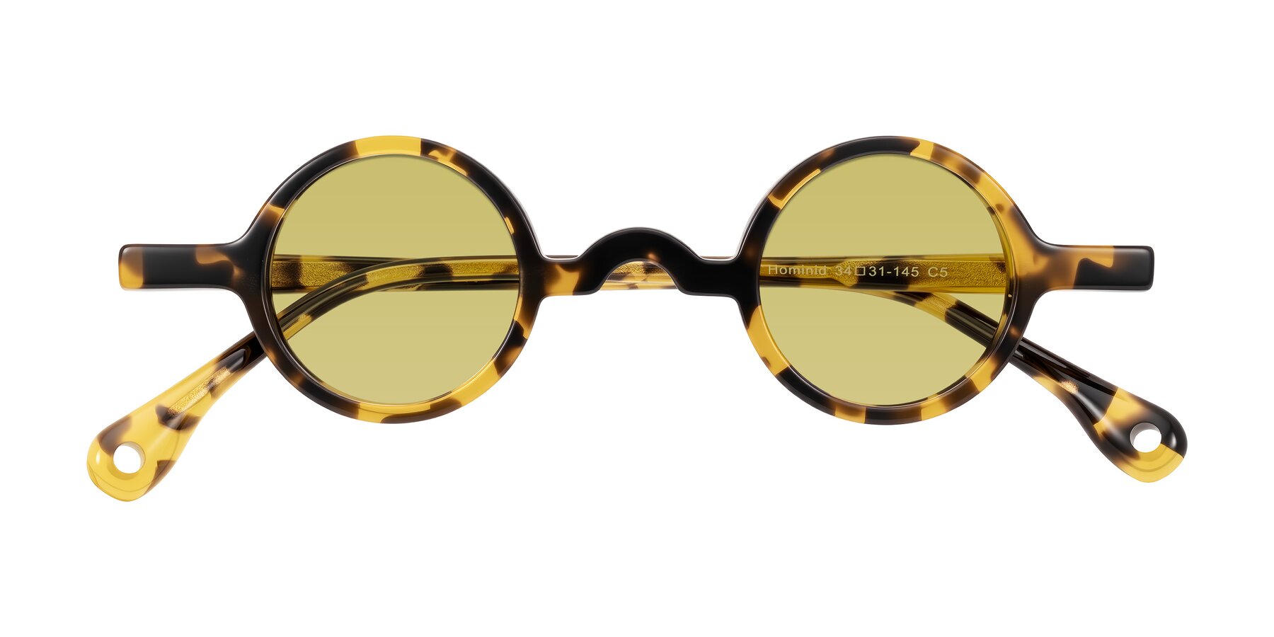 Folded Front of Hominid in Tortoise with Medium Champagne Tinted Lenses