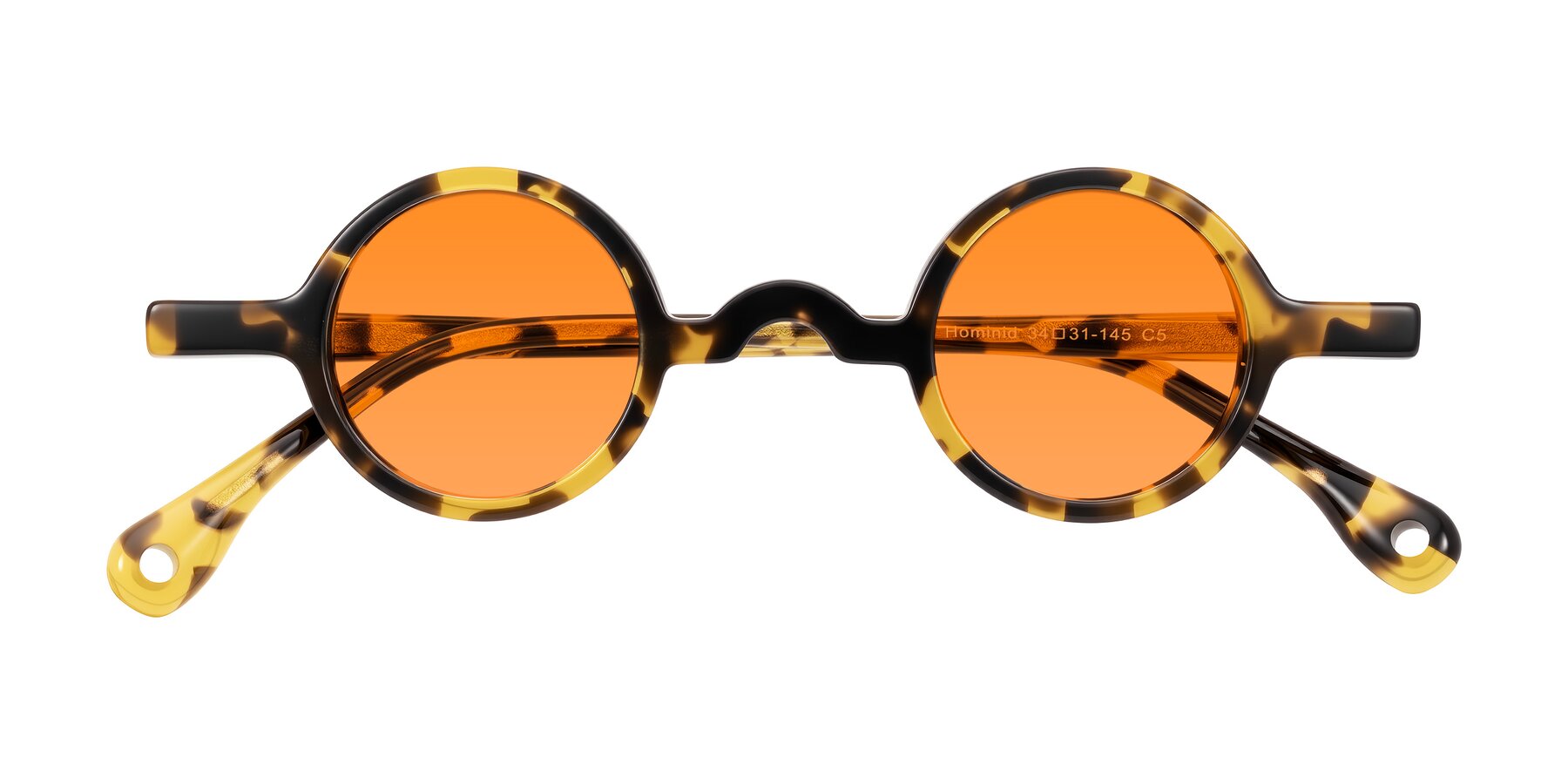 Folded Front of Hominid in Tortoise with Orange Tinted Lenses
