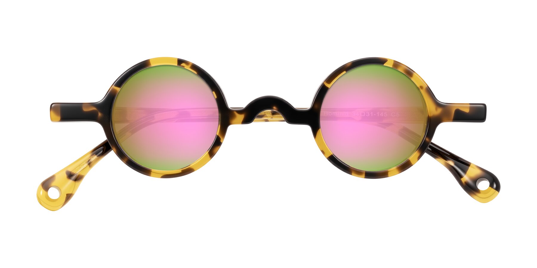 Folded Front of Hominid in Tortoise with Pink Mirrored Lenses