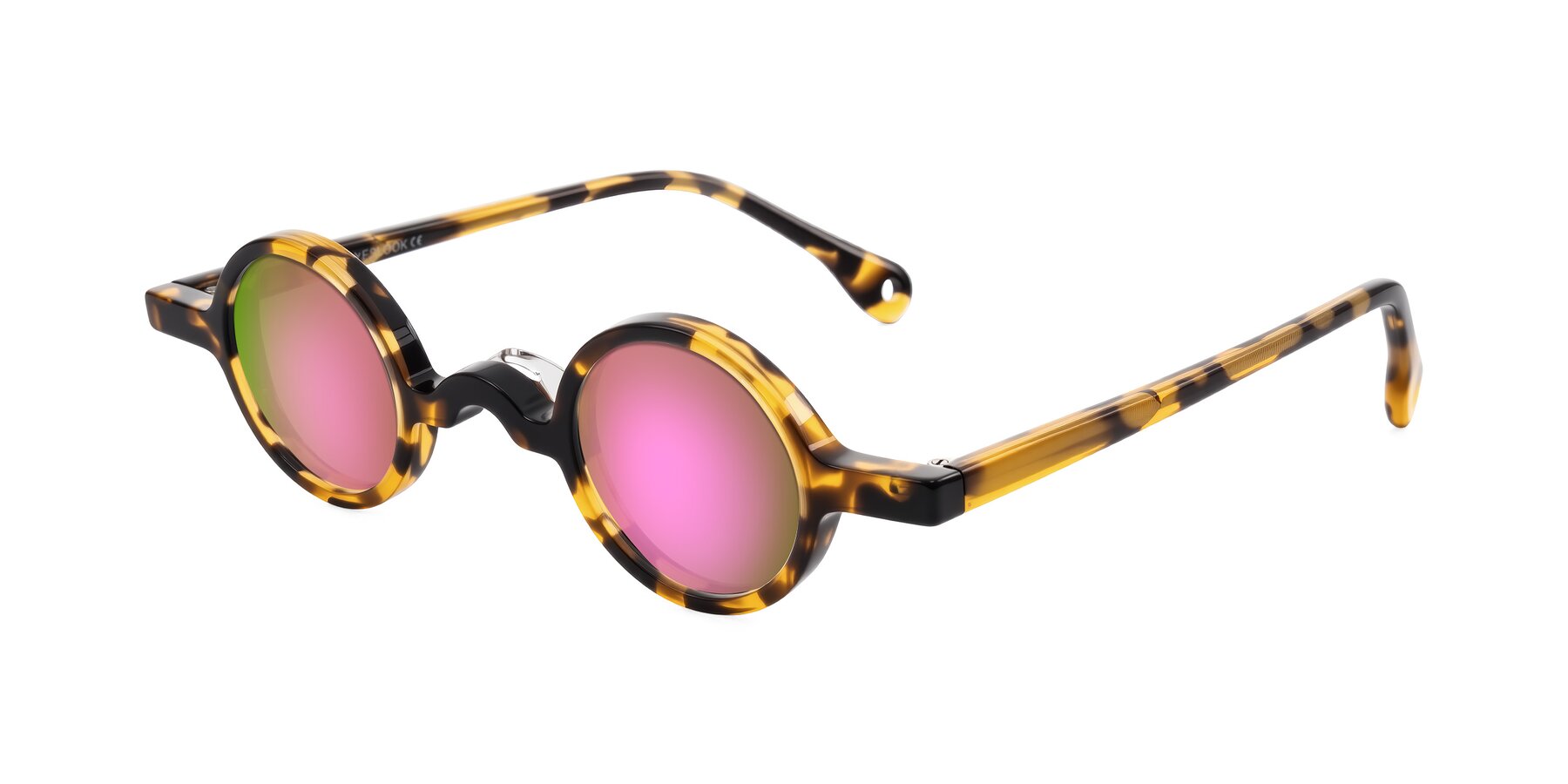 Angle of Hominid in Tortoise with Pink Mirrored Lenses