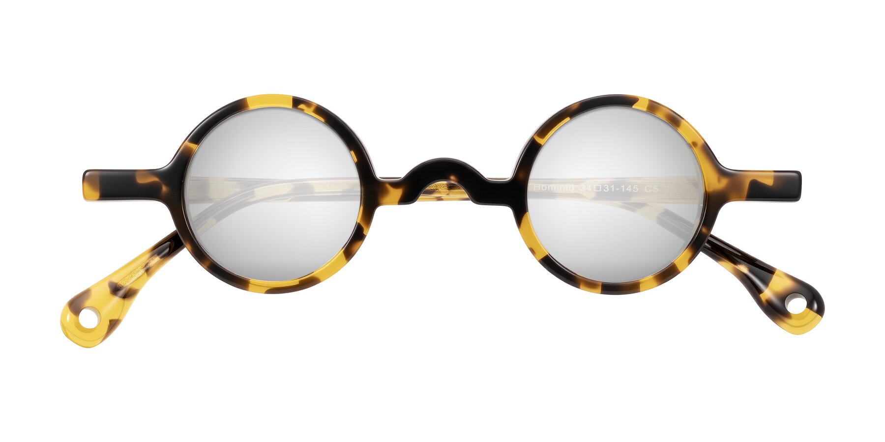 Folded Front of Hominid in Tortoise with Silver Mirrored Lenses