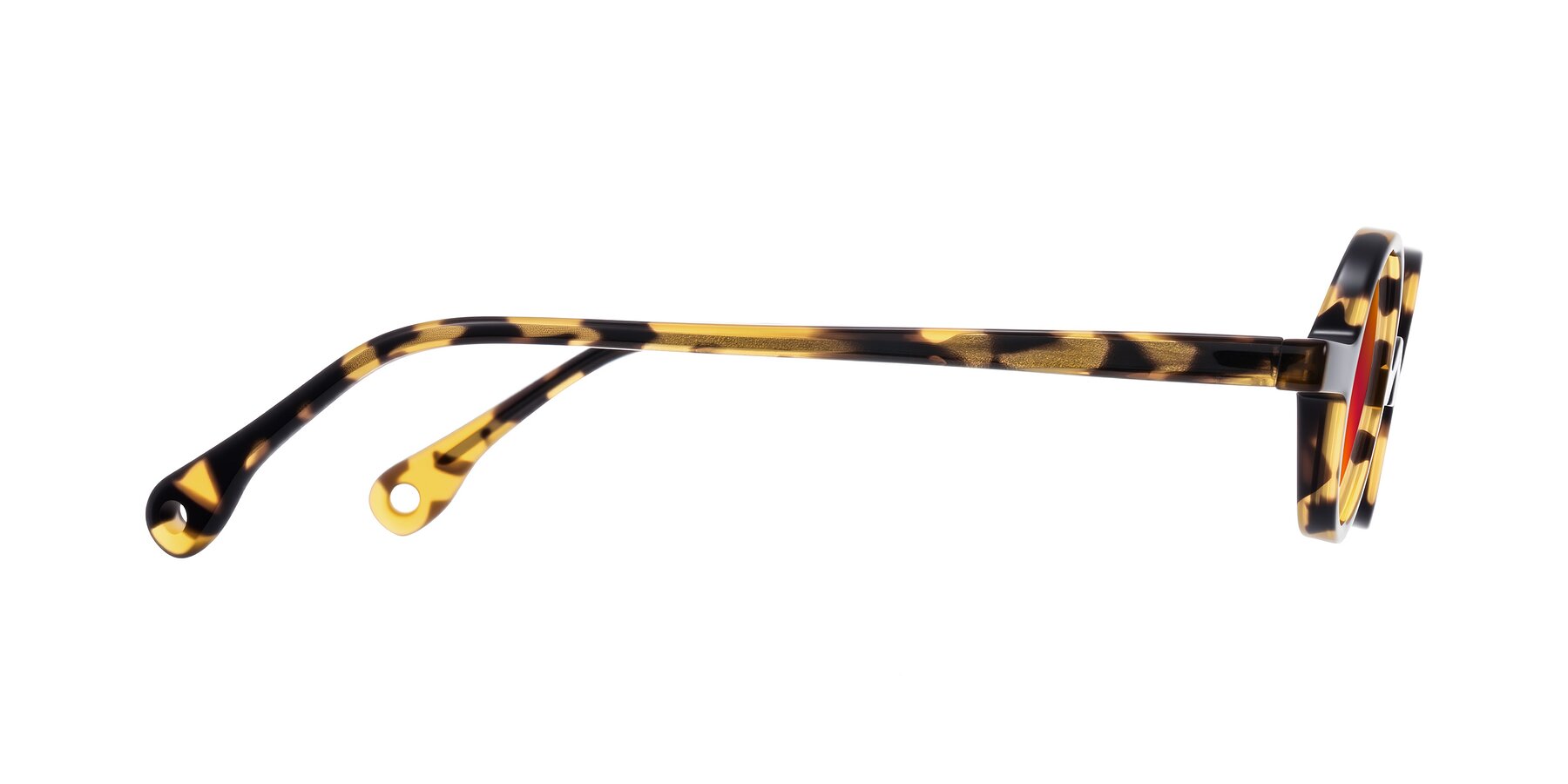 Side of Hominid in Tortoise with Red Gold Mirrored Lenses