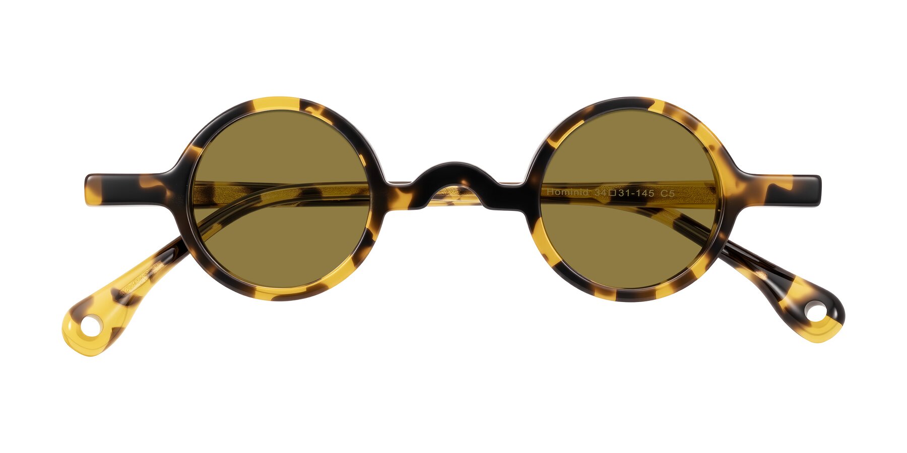 Folded Front of Hominid in Tortoise with Brown Polarized Lenses