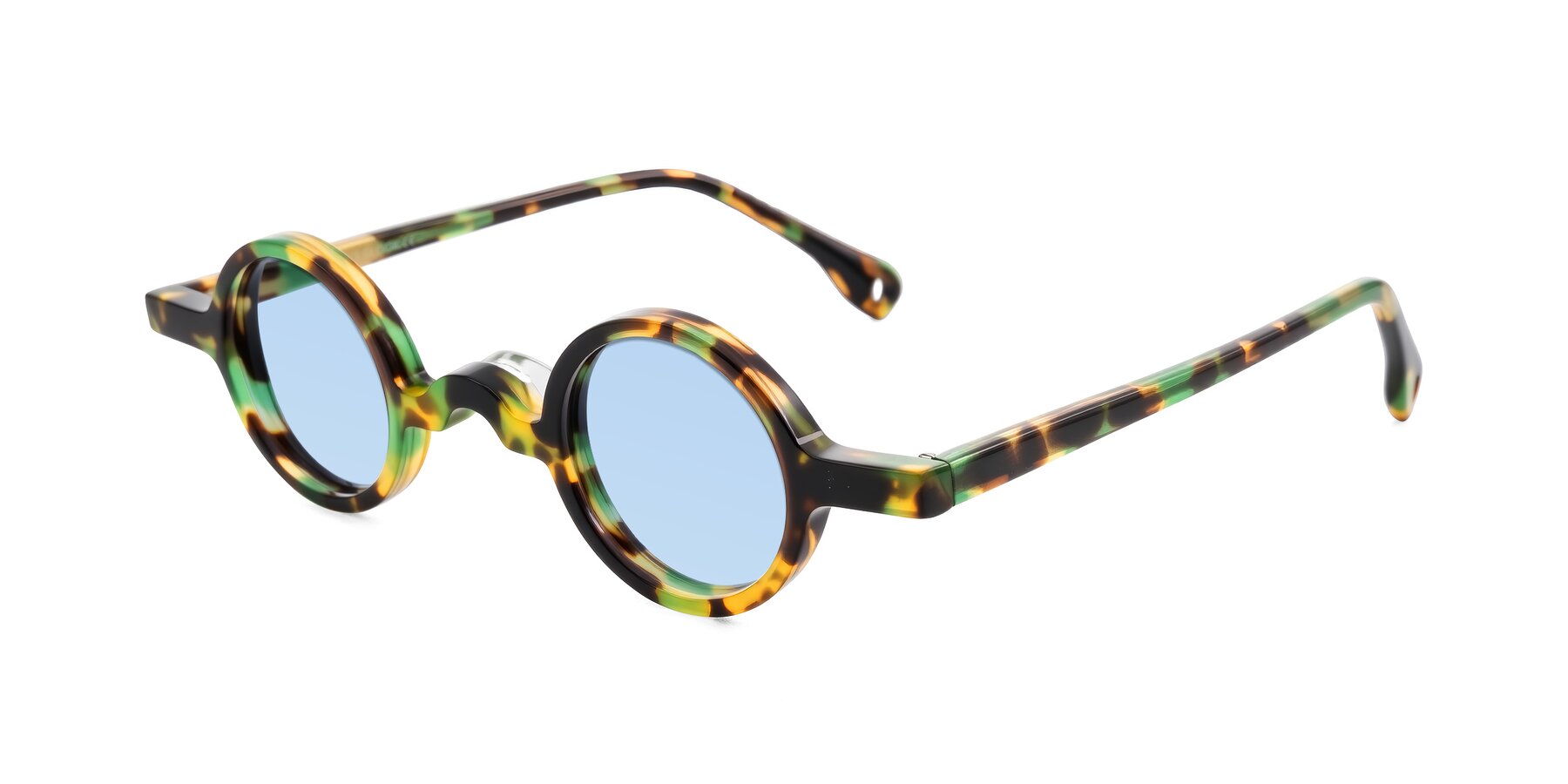 Angle of Hominid in Green Tortoise with Light Blue Tinted Lenses