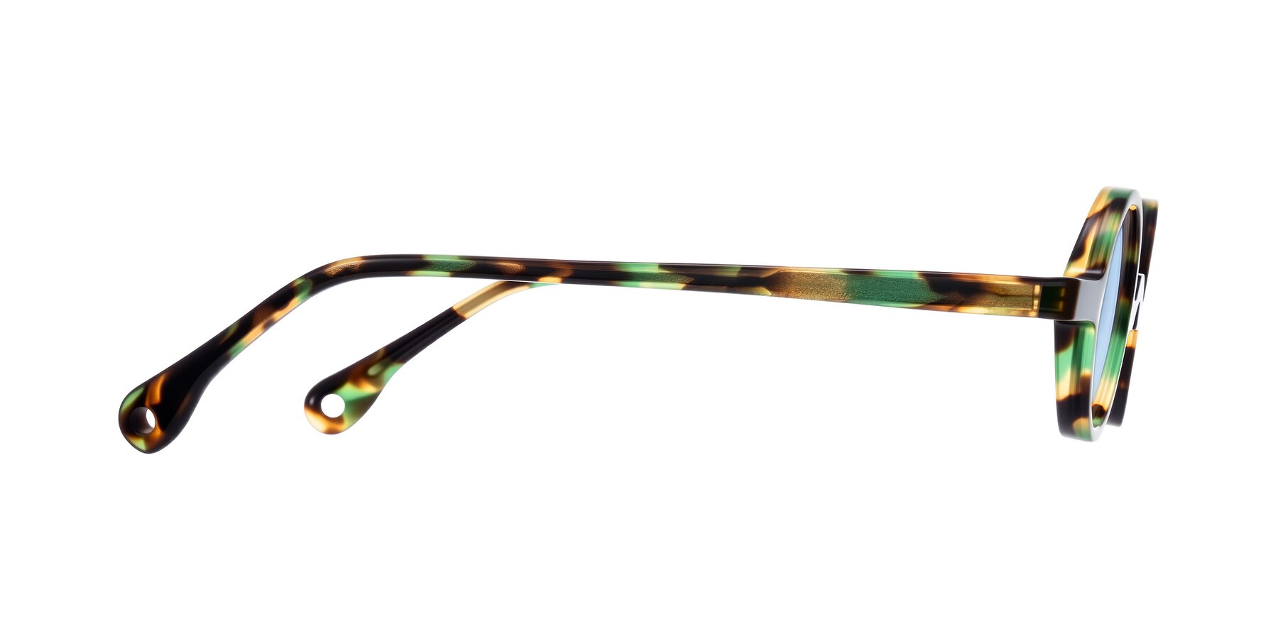 Side of Hominid in Green Tortoise with Light Blue Tinted Lenses