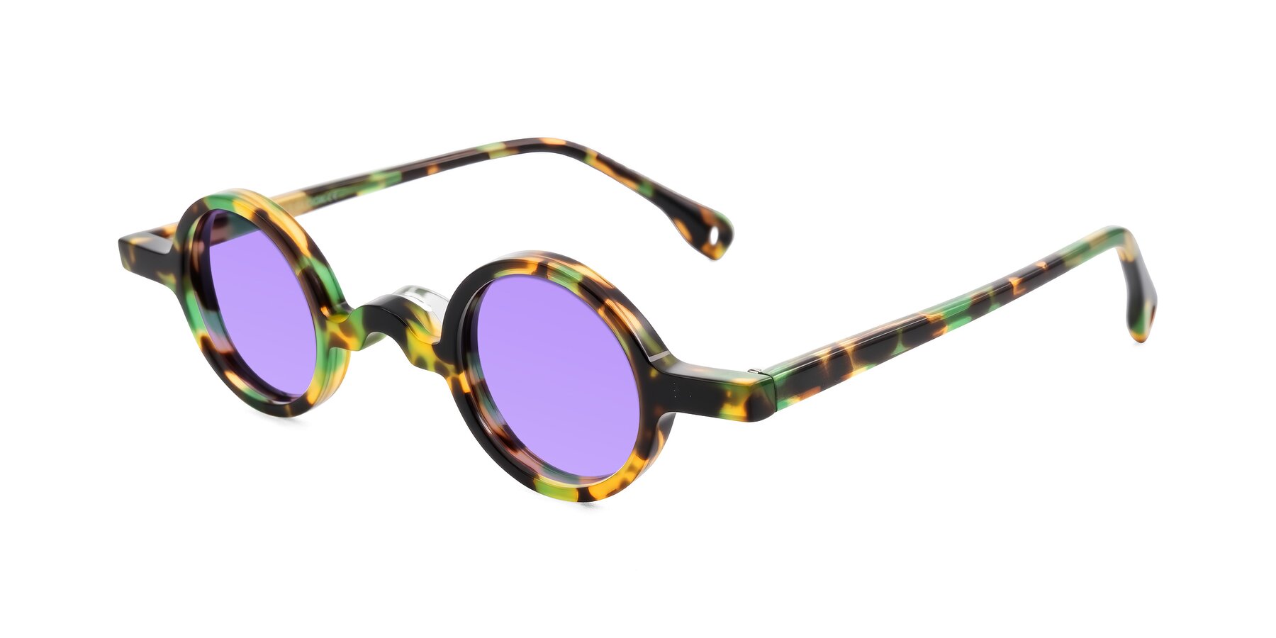 Angle of Hominid in Green Tortoise with Medium Purple Tinted Lenses