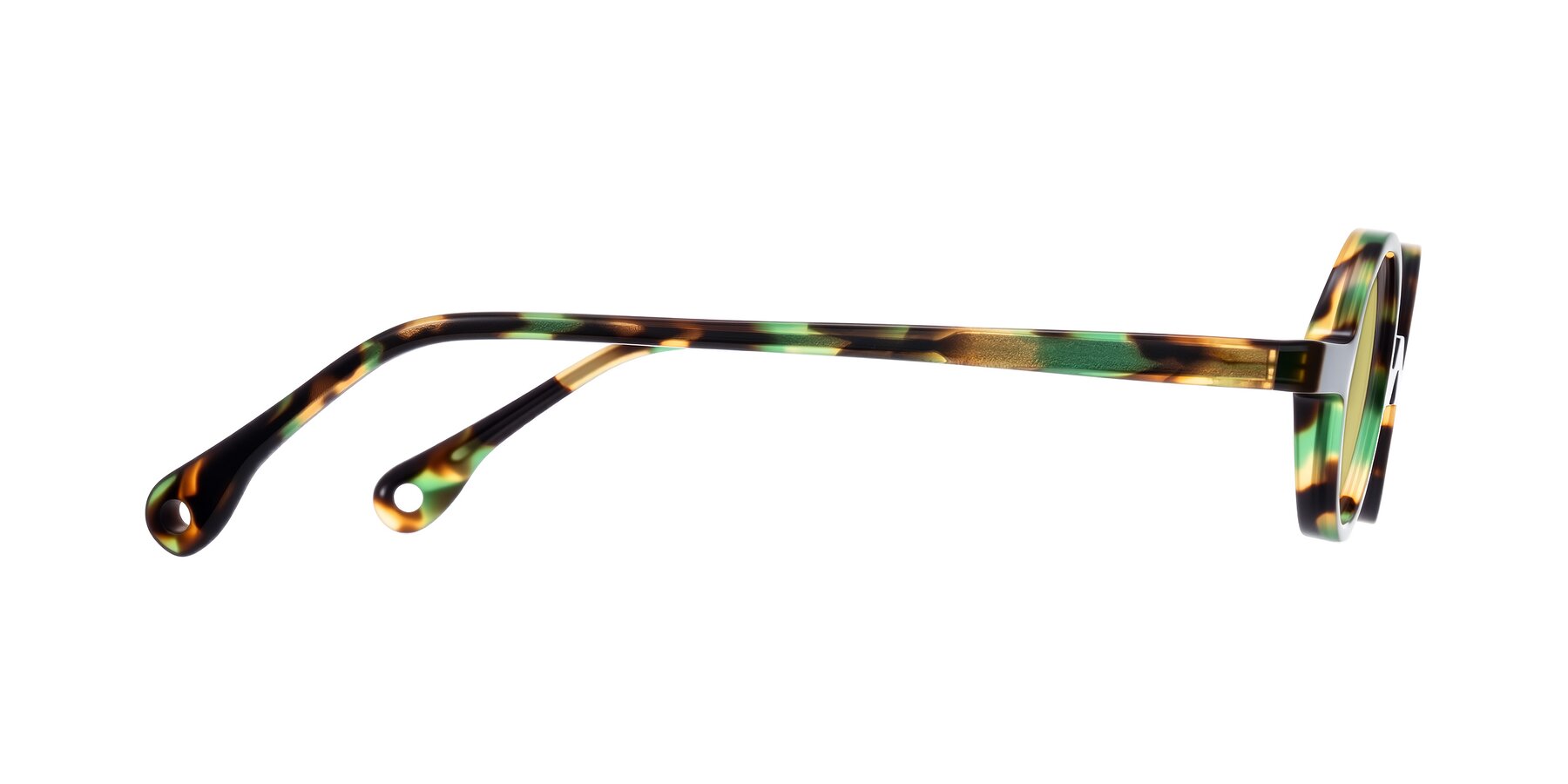 Side of Hominid in Green Tortoise with Medium Champagne Tinted Lenses