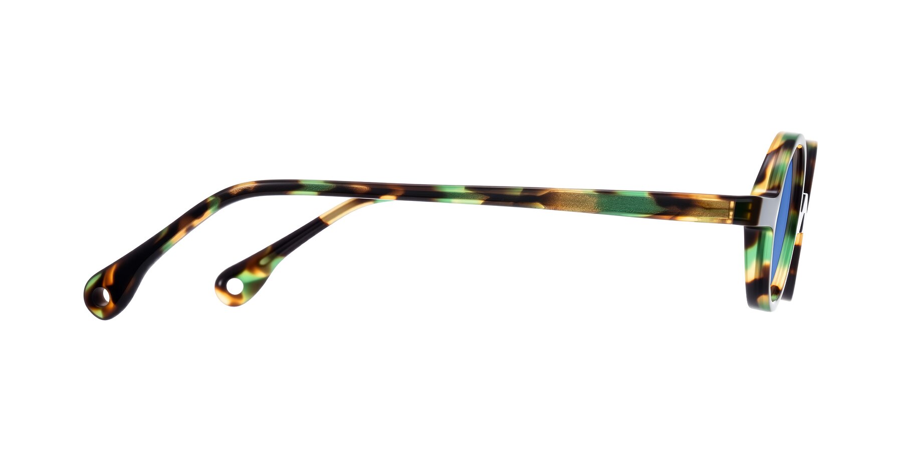 Side of Hominid in Green Tortoise with Blue Tinted Lenses