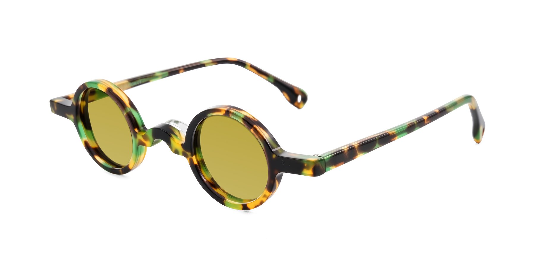 Angle of Hominid in Green Tortoise with Champagne Tinted Lenses