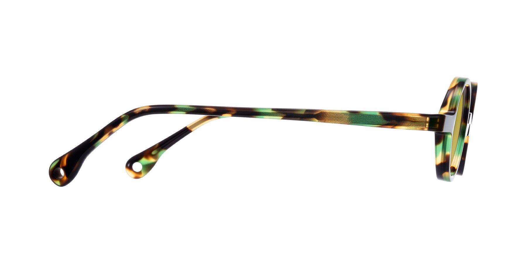 Side of Hominid in Green Tortoise with Champagne Tinted Lenses