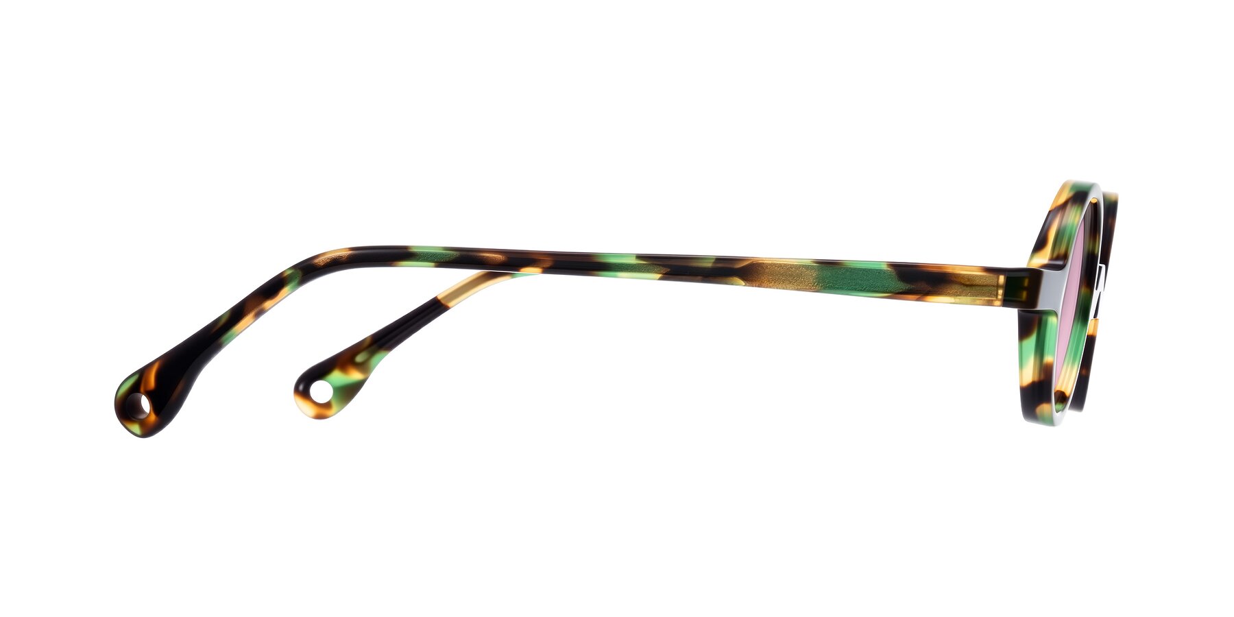 Side of Hominid in Green Tortoise with Light Wine Tinted Lenses